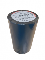 Mực in mã vạch / Ruy băng mực HISO HS136 Wax premium /Black 110mm X 300m